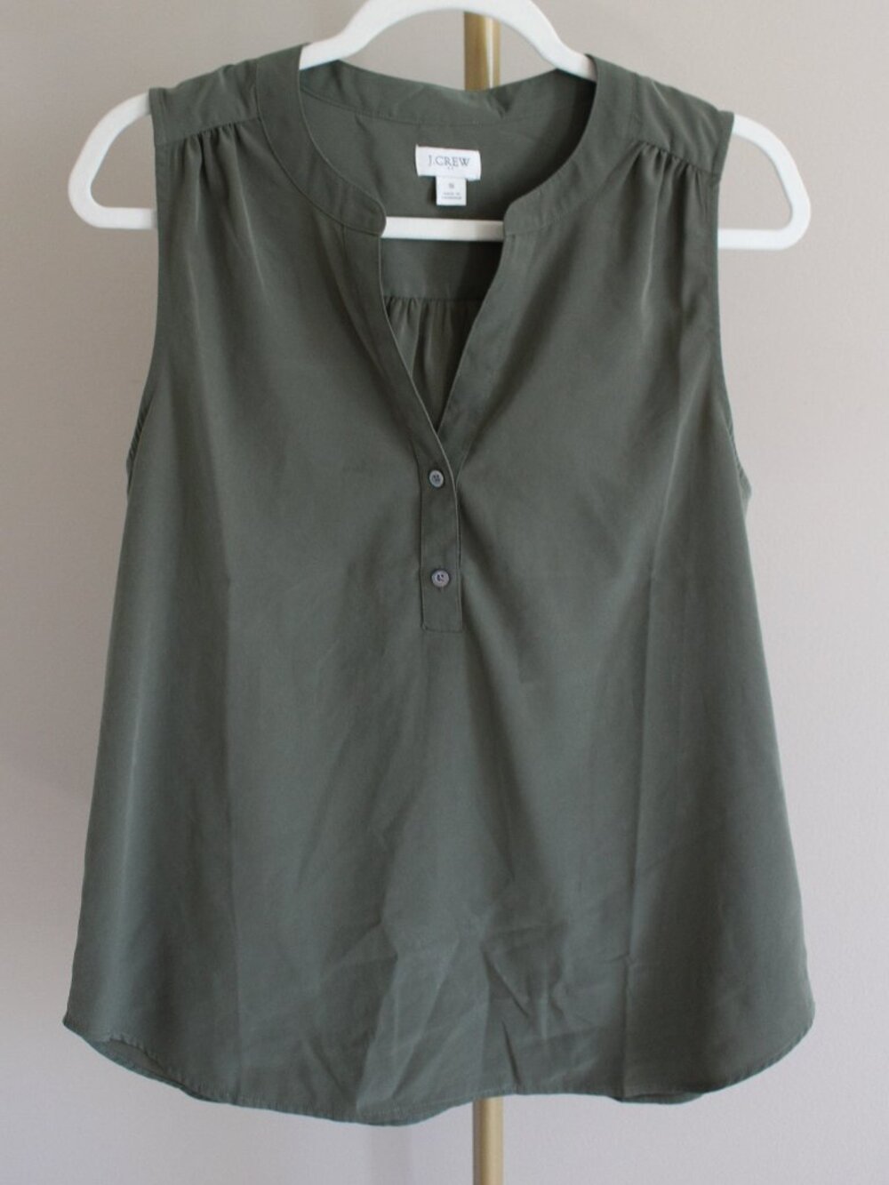 Women's J. Crew Olive Green Tunic Blouse, Size Small